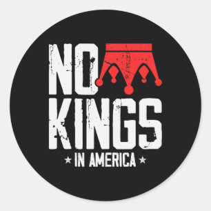 No Kings Vintage Patriotic Freedom Liberty Usa Lib Classic Round Sticker