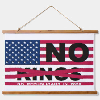 "NO kings" Wood Topped Wall Tapestry