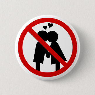 No Kisses Anti-Valentine's Day Button