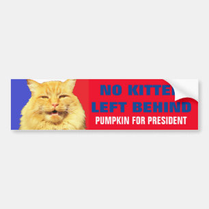 No Kitten Left Behind Pumpkin For President 2016 Bumper Sticker