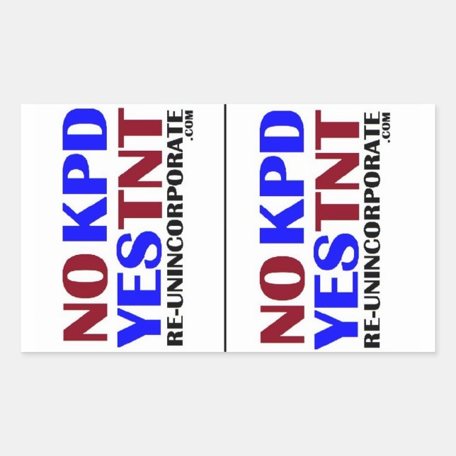 No KPD Yes TNT LG Rectangular Sticker (Front)