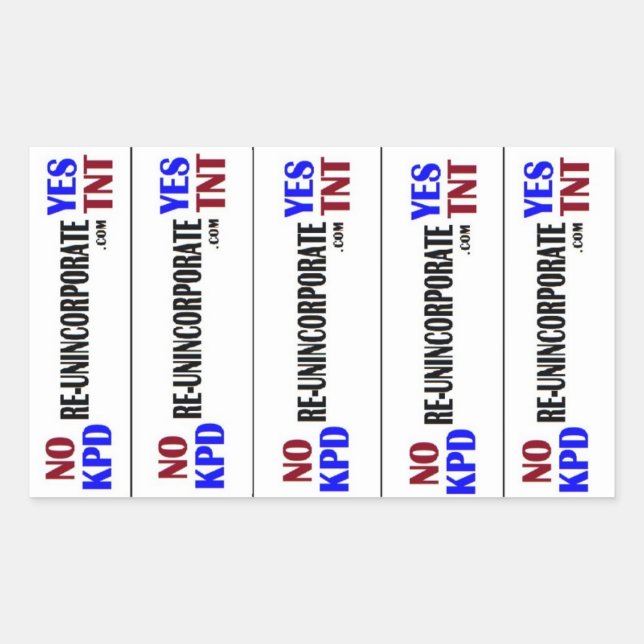 No KPD Yes TNT Rectangular Sticker (Front)