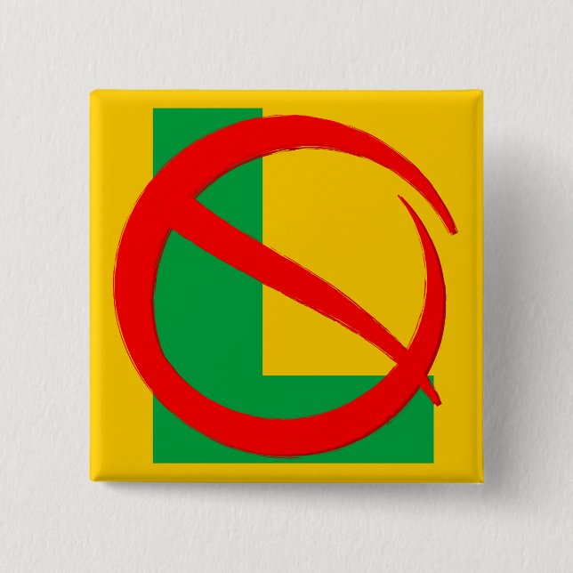 No-L 15 Cm Square Badge (Front)