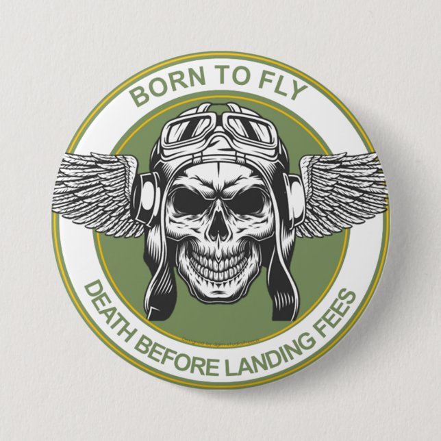 No Landing Fees 7.5 Cm Round Badge (Front)