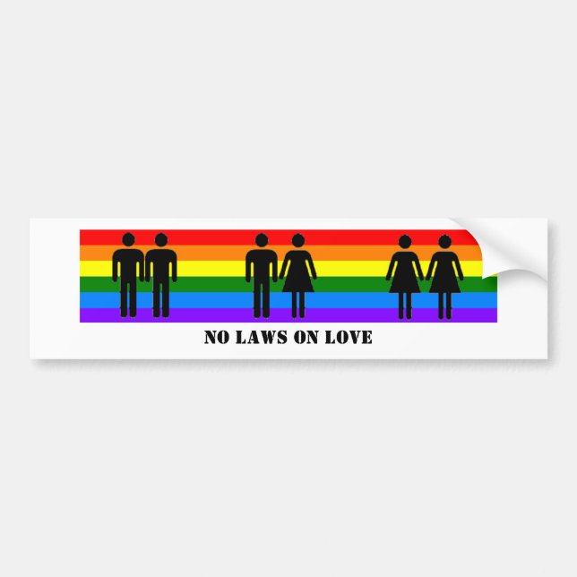 No Laws On Love Bumper Sticker (Front)