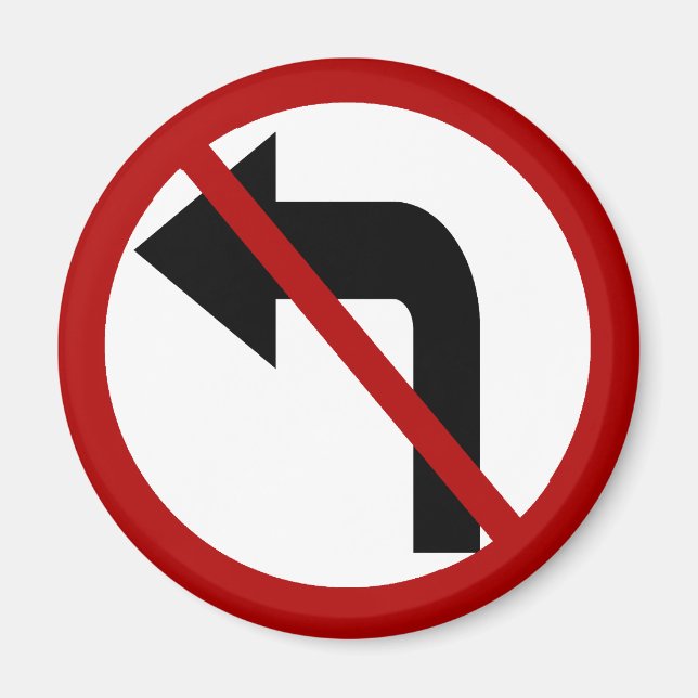 NO Left Turn Magnet (Front)