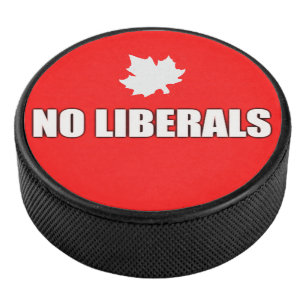 NO LIBERALS HOCKEY PUCK