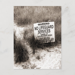No Lifeguard on Duty Postcard