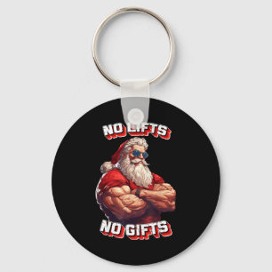 No Lifts No Bodybuilder Fitness Santa Christmas Key Ring