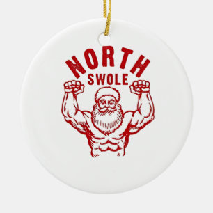 No Lifts No Gifts North Swole Washed Gym Christmas Ceramic Tree Decoration