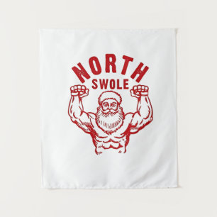 No Lifts No Gifts North Swole Washed Gym Christmas Tapestry