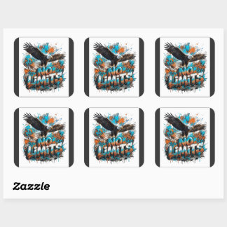 No Limits Eagle Graphic T-Shirt | Motivational Wil Square Sticker
