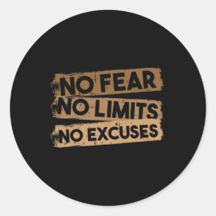 No Limits Fear Excuses Black History Month Men Wom Classic Round Sticker