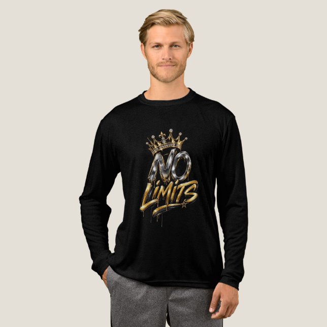 No Limits Gold Crown Luxury Design Tri-Blend Shirt (Full Front)