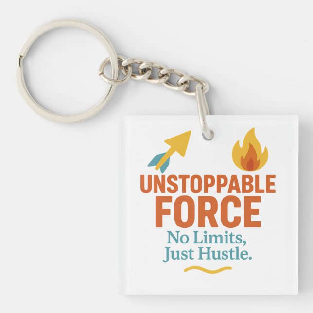 No Limits, Just Hustle | Motivational Acrylic Keyc Key Ring (Front)