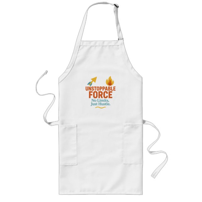No Limits, Just Hustle | Motivational Long Apron (Front)