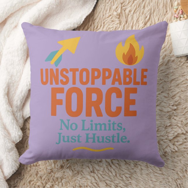 No Limits, Just Hustle | Motivational Throw Pillow (Blanket)