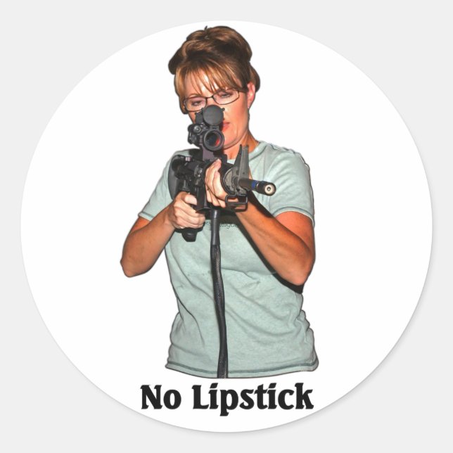 No Lipstick Classic Round Sticker (Front)