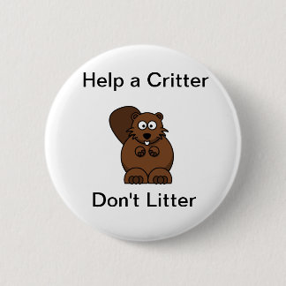 no littering 6 cm round badge