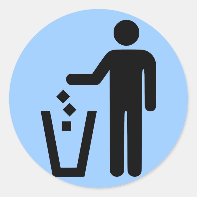 No Littering Classic Round Sticker (Front)