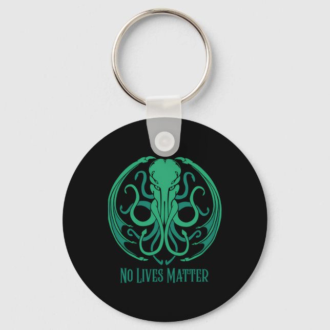 No Lives Cthulhu Sticker  Key Ring (Front)