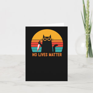 No Lives - Funny Halloween Cat Sticker Card