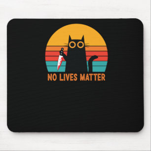 No Lives - Funny Halloween Cat Sticker  Mouse Pad