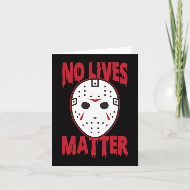No lives horror mask   Halloween Costumes Card (Front)