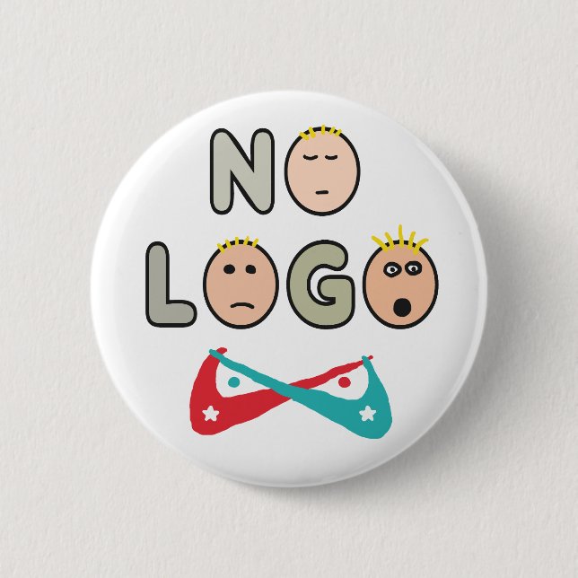 No Logo Anti Brand Capitalist 6 Cm Round Badge (Front)