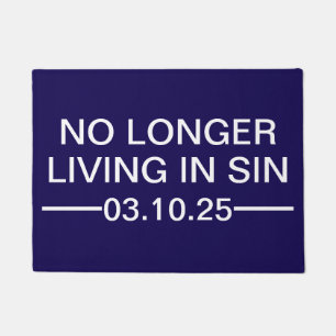 No Longer Living In Sin , Custom Wedding Gift Doormat