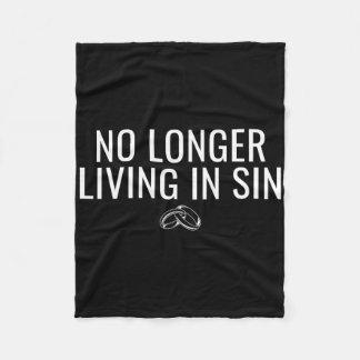 No Longer Living In Sin Funny Bride Groom Marriage Fleece Blanket