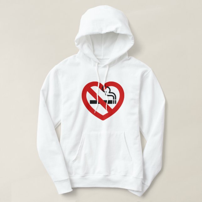 No Love For Smoking Sign Hoodie (Design Front)