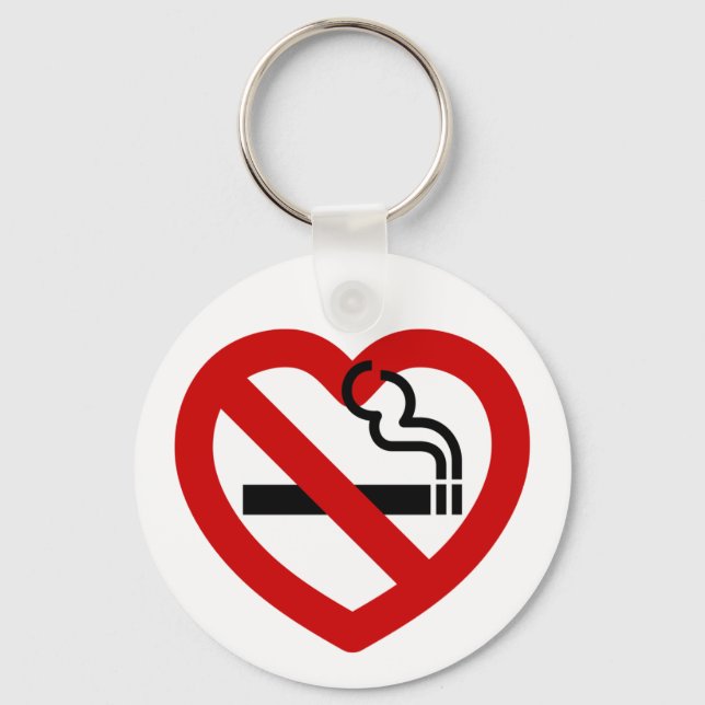 No Love For Smoking Sign Key Ring (Front)