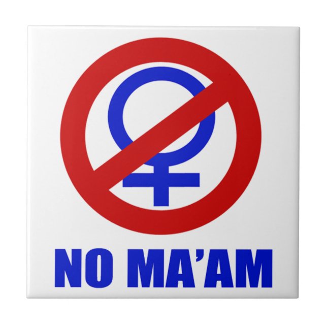 No Ma'am Funny Tile Coaster (Front)