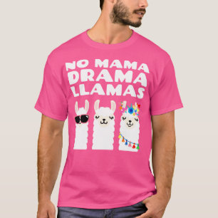 No Mama Drama Llamas Funny Vintage Sunset Animal L T-Shirt