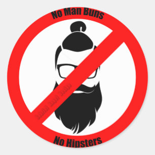 No Man Buns No Hipsters Classic Round Sticker