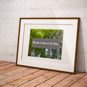 No man is wise at all times proverb  poster
