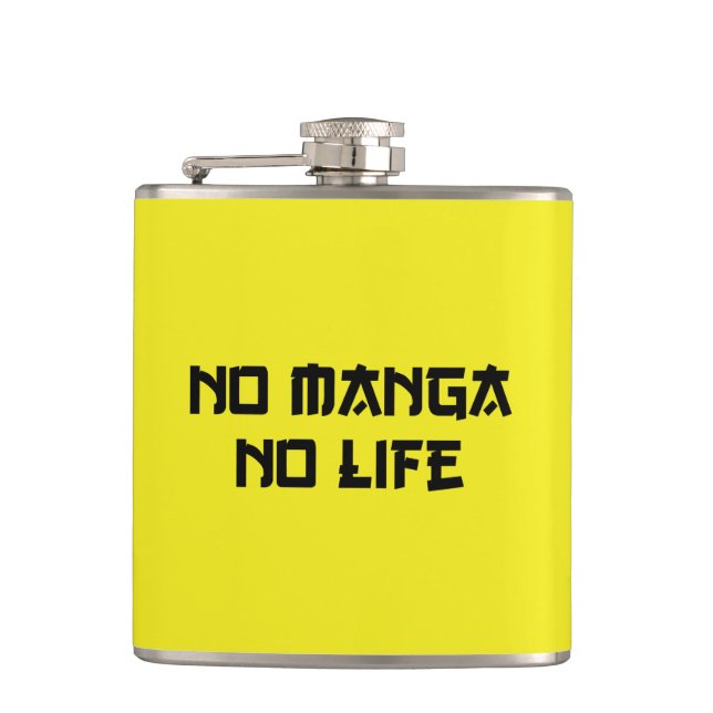 NO MANGA NO LIFE HIP FLASK (Front)