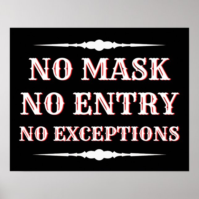 No Mask No Entry Poster (Front)