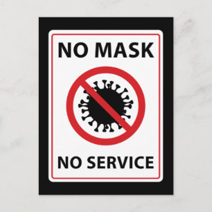 no mask no service postcard