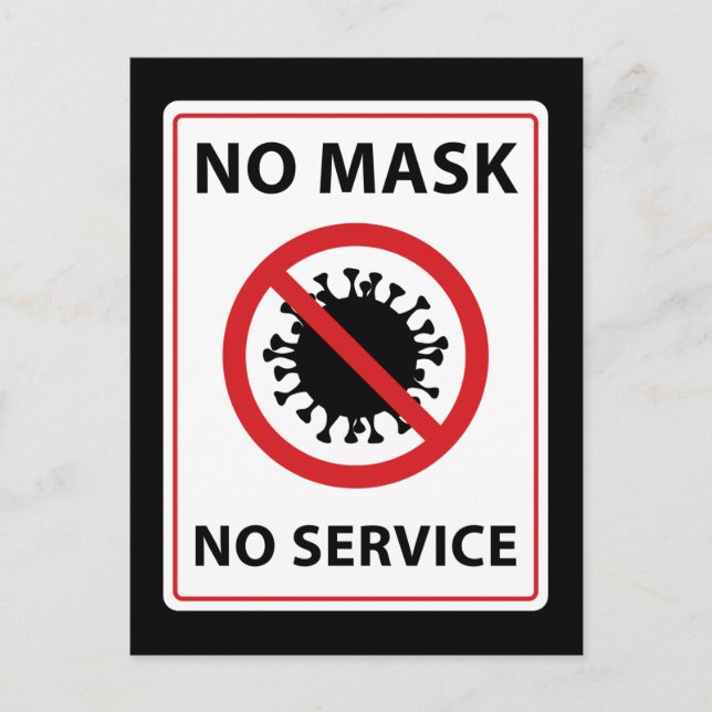 no mask no service postcard (Front)