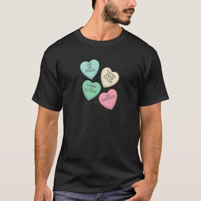 No me Jodas Candy Heart Anti Valentines T-Shirt (Front)