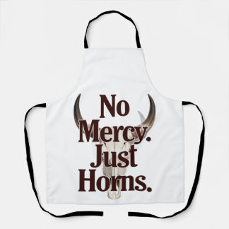 No Mercy Just Horns Longhorn Skull Brutal Bull Apron