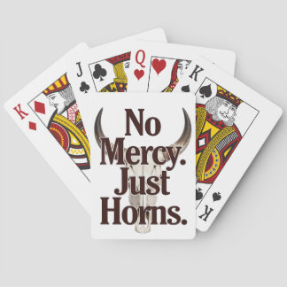 No Mercy Just Horns Longhorn Skull Brutal Bull Playing Cards