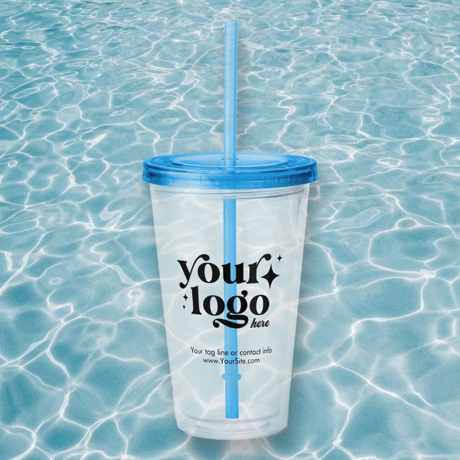 No Minimum Custom Business Logo Bold Modern Acrylic Tumbler (Creator Uploaded)