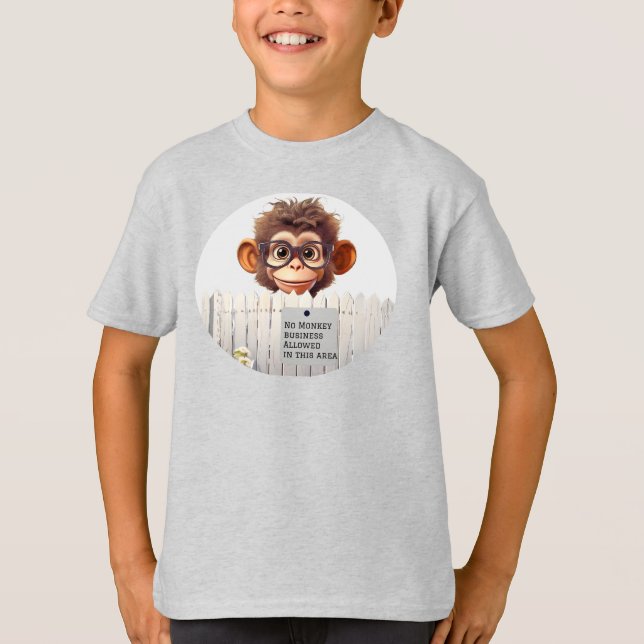 NO MONKEY BUSINESS Please T-Shirt (Front)