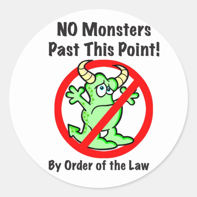 "No Monsters!" Stickers (Front)