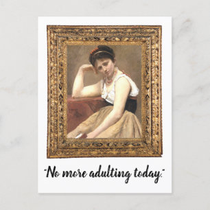 "No More Adulting Today" Funny Vintage Postcard