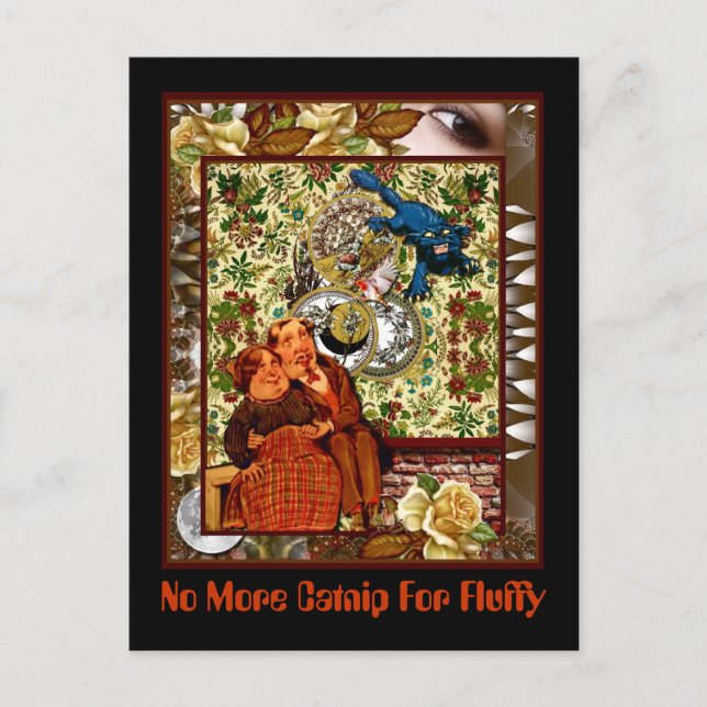 No More Catnip For Fluffy Postcard (Front)