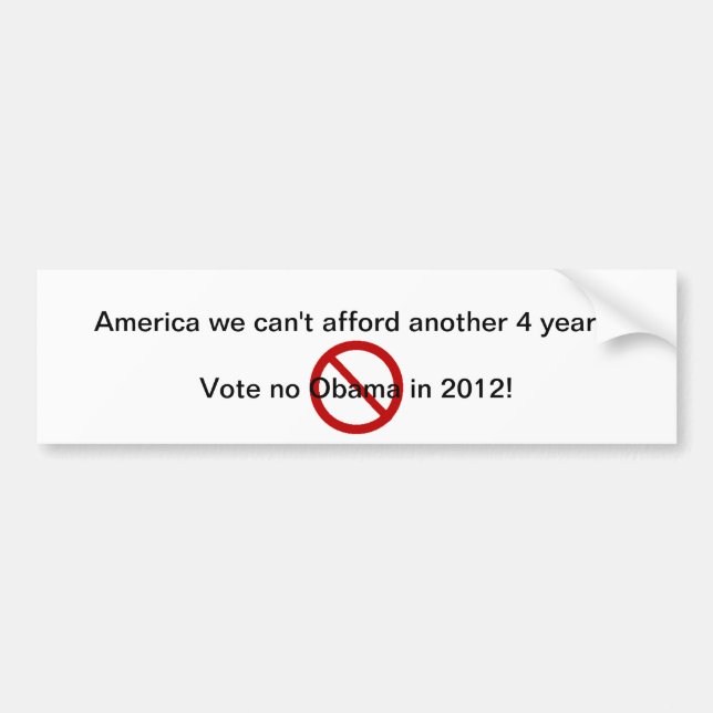 NO MORE OBAMA BUMPER STICKER (Front)